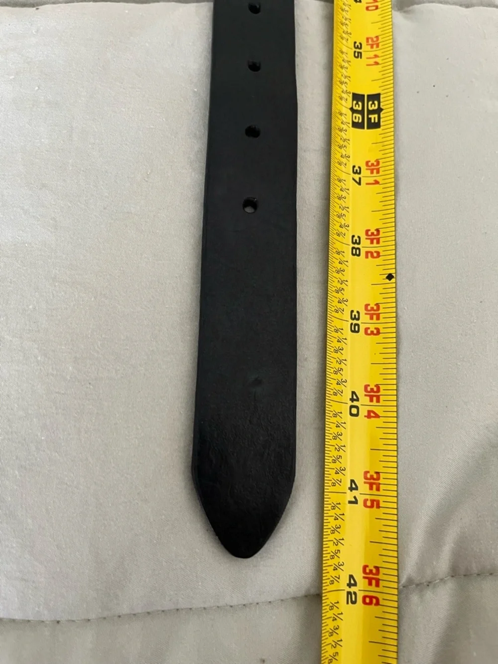 Italian Black Leather Belt with Silver Double O-Ring Buckle size 30